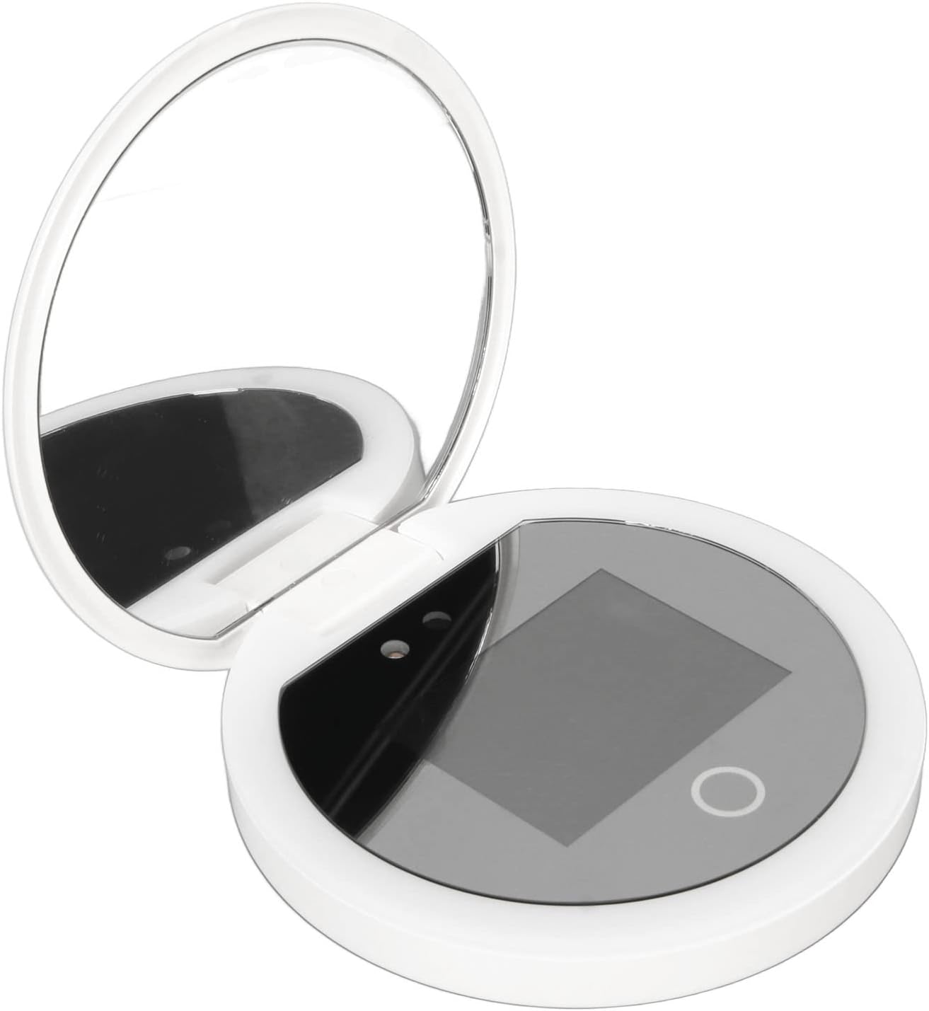 Portable Travel Compact Mirror with UV Camera for Sunscreen Test, 2X Magnification Lighted Mirror for Handbag Pocket, 3.5in Pocket Size L