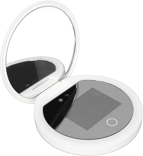 Espejo compacto de viaje con cámara de prueba de protección solar UV, espejo iluminado de bolsillo de 3.5 pulgadas de aumento 2X, espejo de disponible en Yaxa Peru