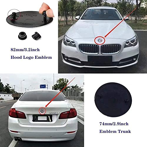 2Pcs Replacement For Bmw Hood And Trunk Emblems 82Mm + 74Mm Badge For X3 X5 X6 3 4 5 6 7 8 Series 325I 328I E46 E30 E36 E34 E38 E39 E60 E65 #TOP2
