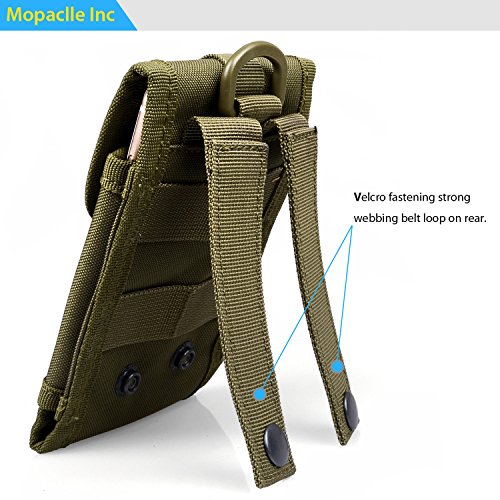 Premium Outdoor MOLLE Tactical Military Pouch Army Black Waist Holster Mobile Phone Belt Clip Pouch for iPhone 11 XR Xs 6 6s 7 Plus 8 Plus, Galaxy Note 10 (Fits Will a Slim Hard Case Bumper Cover On) - Thumbnail 6