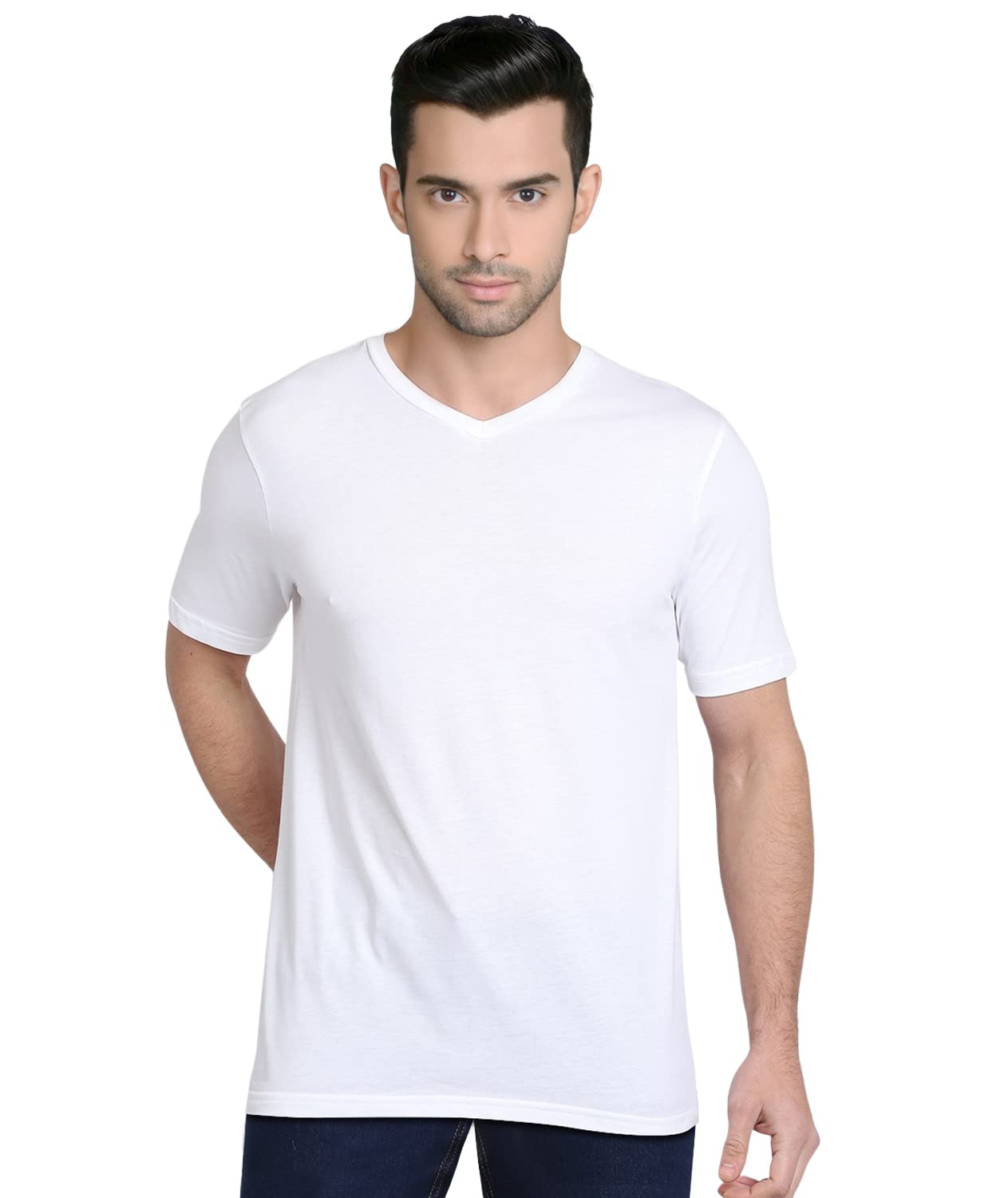 Cricmarket Premium Plain Men V Neck Half Sleeves T Shirt. Festive,Offer,Discount,Sale,Limited Edition, Trendy, Trending Tshirts.