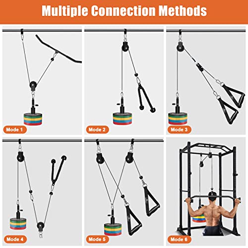 SERTT Weight Pulley System Gym, Pulley Pro Home Cable Pulley System gym for Lat Pull Down, Biceps Curl, Triceps, Shoulders, Back, Forearm Workout, DIY Weight Cable Pulley Attachments for Gym Equipment by SERTT - Image 3