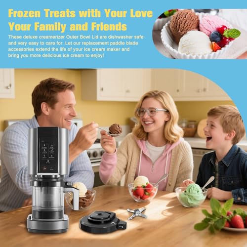 NC301 Outer Bowl Lid with Paddle for Ninja Ice Cream Maker,Reusable Creami Lid Replacement with Blade, Creami Replacement Parts Compatible with NC299AMZ/NC300/NC301 Series, Dishwasher Safe by MTGSTOCL - Image 2