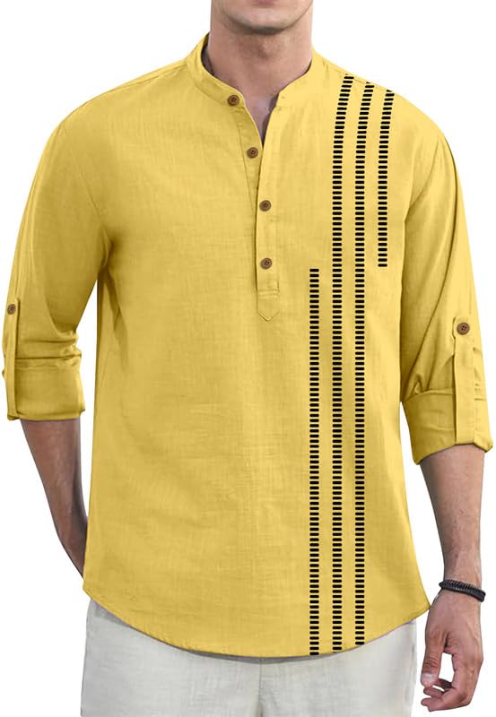 clothing veda Men’s Stylish Cotton Blend Short Kurta || Elegant Minimal Pattern Detailing || Comfortable Regular Fit || Classic Mandarin Collar || Smart Casual Kurta Shirt for Men-picture-15