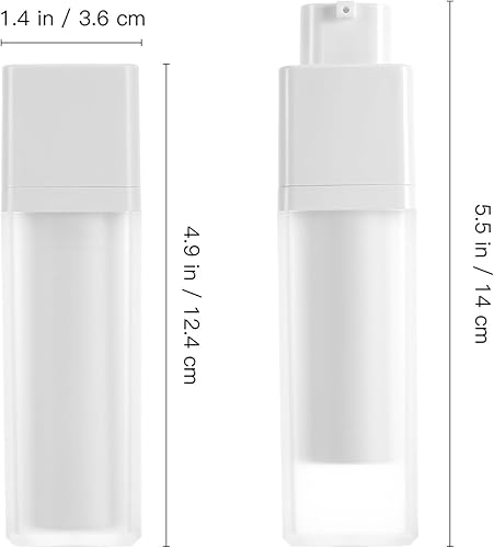 Miniatura 2 de Beaupretty Dispensador de loción con bomba, botellas de vacío reutilizables esmeriladas, frasco de bomba sin aire reutilizable, soportes para