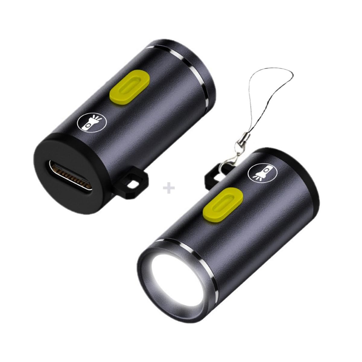 CY 2pcs/set USB-C Type-C LED Light Interior Atmosphere for Outdoors Walking Cycling Phone Laptop Charger Night Lamp 210 Lumens