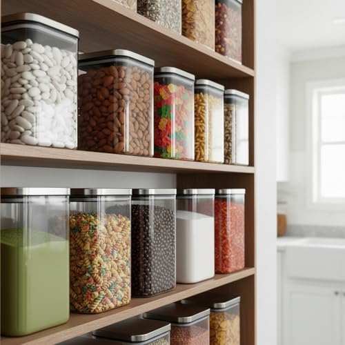 Image of ginoya brothers Airtight Borosilicate Glass Square Jar With Wooden Or Steel Lid Multi-Size, Container for Spices, Coffee, Grains, Snacks & Kitchen Organization (2, STEEL LID, 1250 ML)