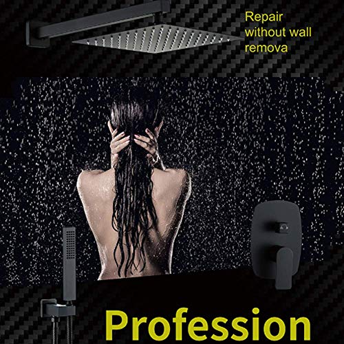 Ensemble de douche mitigeur Rain Black avec boîtier mural encastré - 4