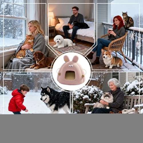 Maison pour chat d'intérieur abri chaud extérieur chaton hiver - 5