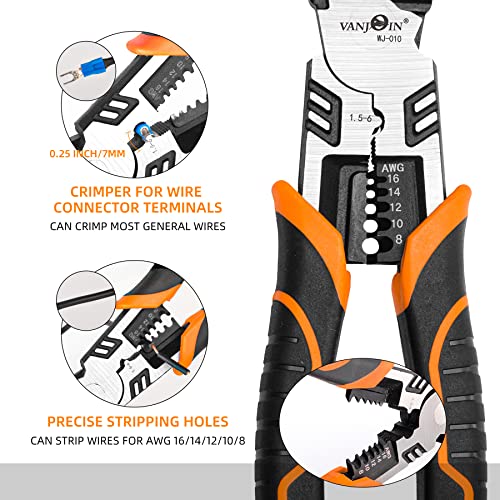 Pliers Set Of 3 Pcs, 8-Inch High Leverage Wire Cutters 10-Inch Linesman Plier 9-Inch Needle Nose Plier, Side-Cutting Pliers Linesman Combination Plier With Wire Stripper/Crimper/Screw Remover, Profess #TOP3