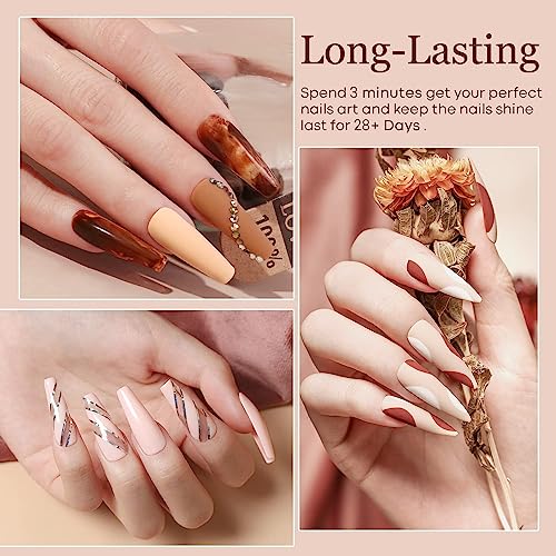 Image of DUDUSTRONG Bolt Bee Gel Glossy Finish Nail Polish Kit Gel Nail Polish Kit-6 Colors Nude Pink Gel Polish Set Skin Tones Manicure Diy (A Nude Neutral Set (02+14+04+124+136+62)), 10 Ml
