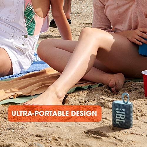 JBL Go 3, Wireless Ultra Portable Bluetooth Speaker, Pro Sound, Vibrant Colors with Rugged Fabric Design, Waterproof, Type C (Without Mic, Blue) preview 2