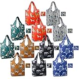 BeeGreen 12 Pack Cute Animal Reusable Grocery Bags with Small Inner Pouch Reusable Shopping Bags...