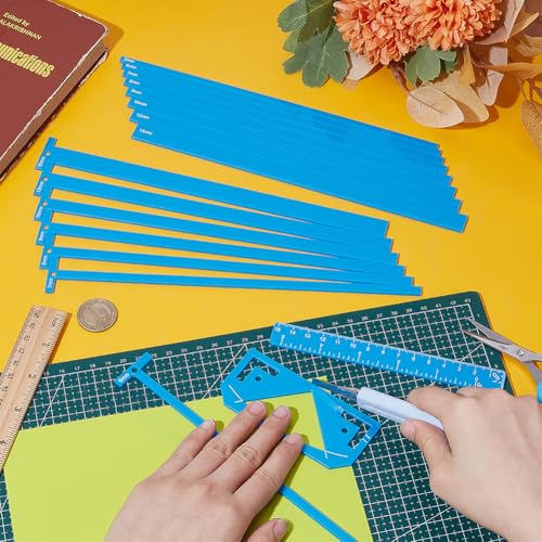 UNICRAFTALE 17 Stück Flexibles Lineal Set Aus Acryl Zum Buchbinden Buchbindepaket Blaues Buchbinden Einfaches Scrapbooking Werkzeug T Förmige Lineale Zum Buchbinden Scrapbooking Werkzeuge Zubehör