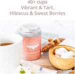 JusTea LITTLE BERRY HIBISCUS | Loose Leaf Herbal Tea | Tin with Hand Carved Tea Spoon | 40+ Cups (90g) | Caffeine Free | Award-Winning | Fair Trade | Non-GMO