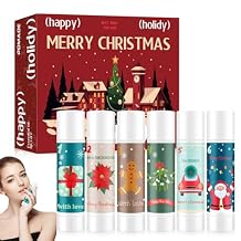 6 Pcs Christmas Lip Balms Bulk Party Favors for Women Men,Xmas Flavored Lip Moisturizer Gift Set,Hydrating Lips Repair Sticks,Xmas Stocking Stuffers,Winter Moisturizing Lips Care Set,3.2g