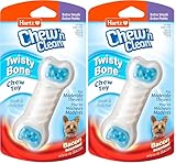 Hartz Chew ‘n Clean Twisty Bone Dog Chew Toy, Bacon Scented for Moderate Chewers, Extra Small (Pack of 2)