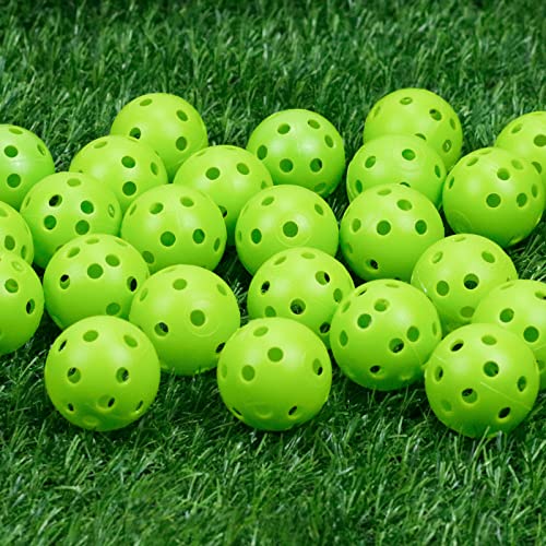 50 Pack Plastic Golf Balls Practice Limited Flight Golf Training Ball Hollow Swing Practice Indoor Golf Balls With Mesh Drawstring Bag For Backyard Driving Range Or Outdoor (Green) #TOP5
