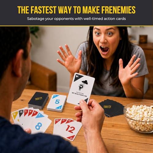 Frayzy Card Game – Fast-Paced Rummy-Style Family Card Game for Kids, Teens & Adults | Ages 7+ | 2–4 Players | Wild Cards and Action Cards | Quick Party & Game Night Fun - Image 2