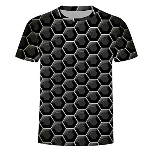 DOGZI Camisetas Hombre - Verano Casual Personalidad Estampado Slim Fit Manga Corta O-Cuello Camisa Fitness Deporte Transpirable Tops