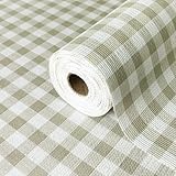 Drawer Liner and Shelf Liner for Kitchen Cabinet Liner Non-Adhesive Non-Slip Shelf Paper, Thick Strong Grip Waterproof Easy to Clean for Shelves, Cupboard, Desks, Green Plaid Pattern, 12 in x 10 FT