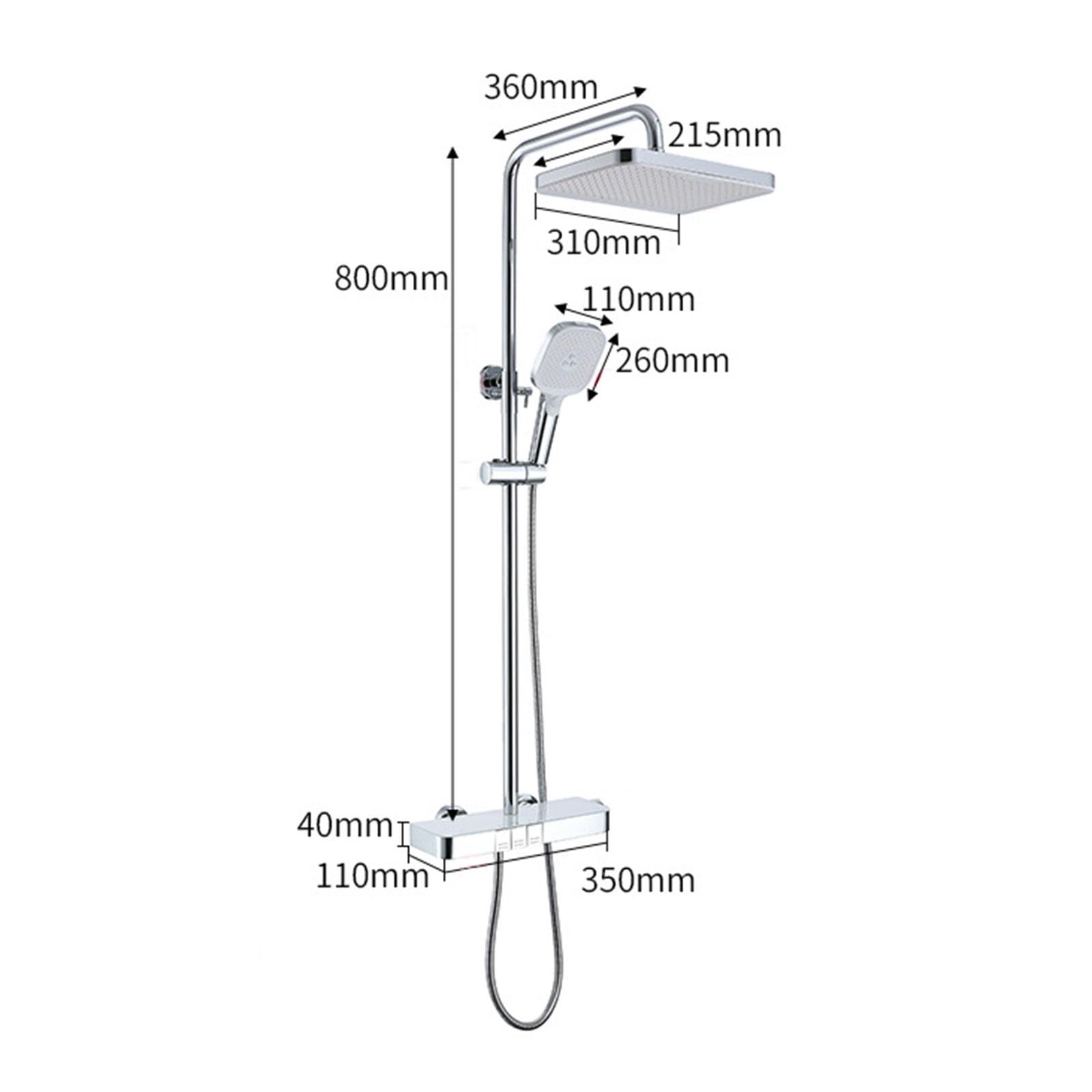 Columna de Ducha Piano de 150cm con Grifo para Bañera Cromado