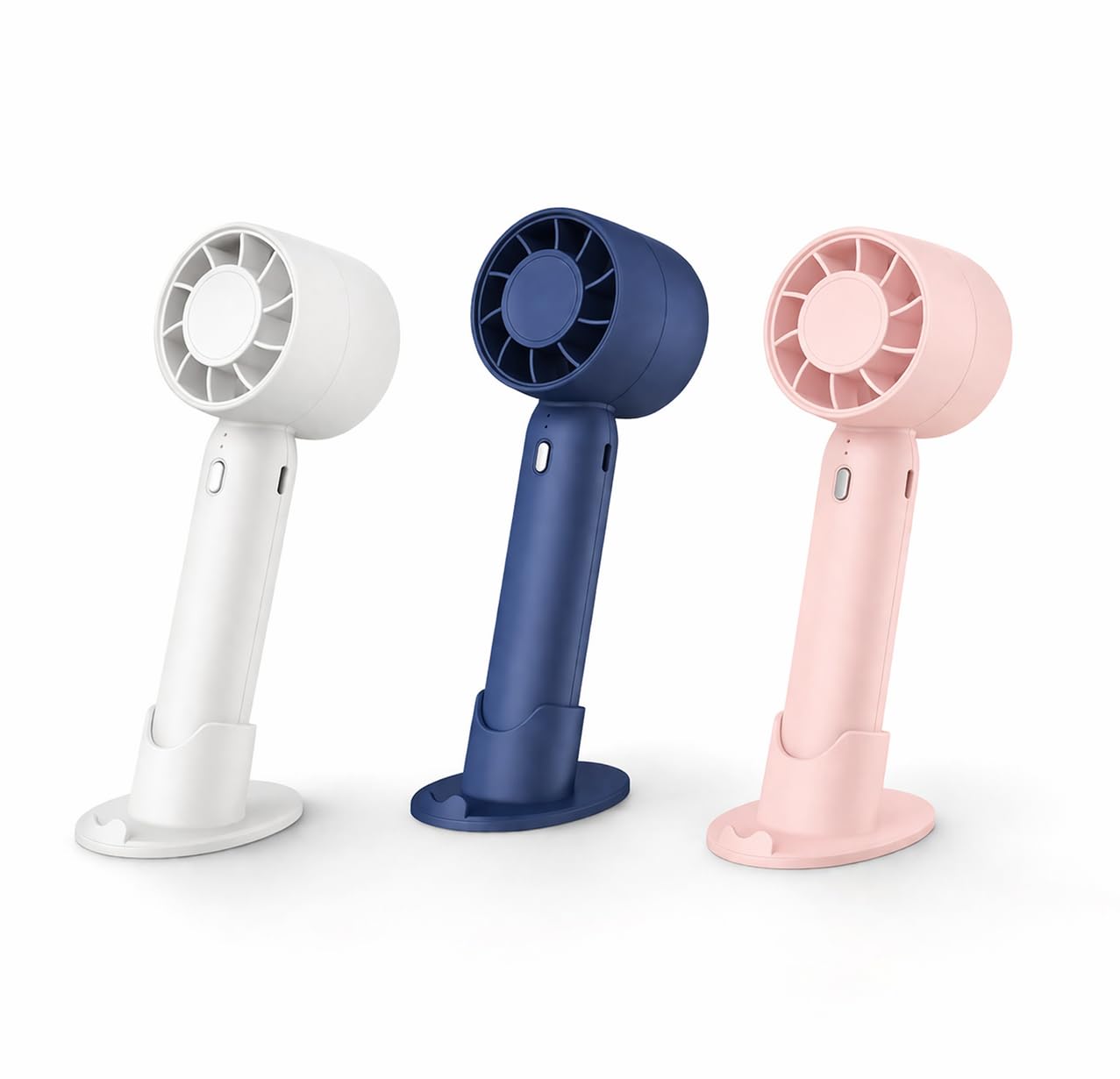 T10 Rechargeable Mini Fan, USB Portable Handheld Fan with Stand, 3 Speed Cooling Fan for Table Desk Travel Office Outdoor Use, Silent Electric Hand Fan - Blue Colour 1Pc-image-16