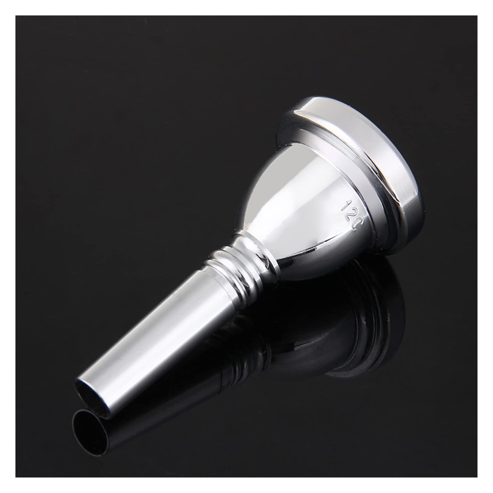 12C ustnik do puzonu altowego stop miedzi mały ustnik do trąbki akcesoria do instrumentów muzycznych (Color : Silver, Size : 79.3 * 38mm.)