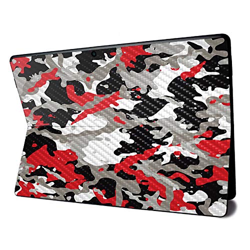 Image of MightySkins Carbon Fiber Skin for Microsoft Surface Pro X - Red Camo | Textured Carbon Fiber Finish | Easy to Apply, Remove, and Change Styles | Made in The USA
