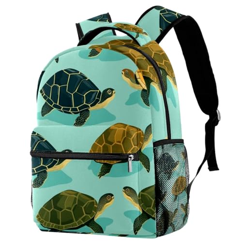 Sac à dos pour randonnée multicolore et sac scolaire sans couture motif tortue