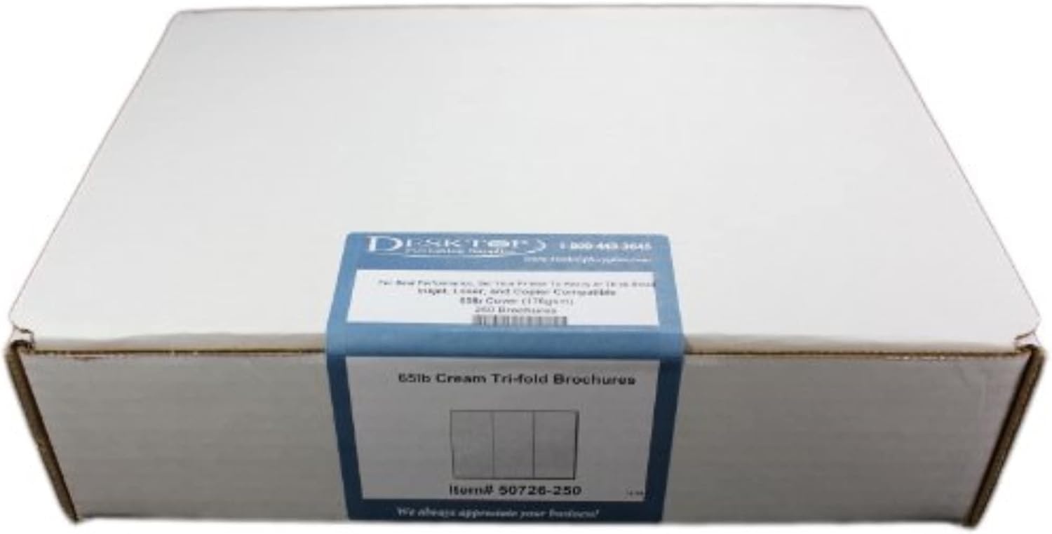 65lb Off White/Cream Tri-fold Brochures - 250 Brochures - Desktop Publishing Supplies, Inc.™ Brand