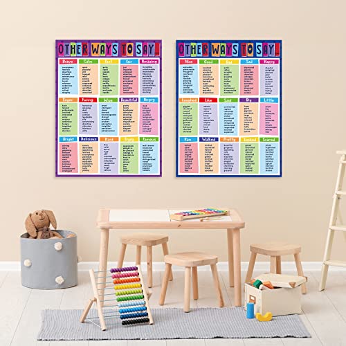 Yisong 3 Pieces English Educational Posters Other Ways To Say Synonyms Poster Grammar Learning Charts For Elementary Middle School Classroom Playroom Decoration, 17 X 22 Inch #TOP3