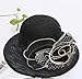 ZYSAMME Fascinator Lace Derby Hat Church Sun Hat for Cocktail Party Bridal Shower D-Black+White Edge