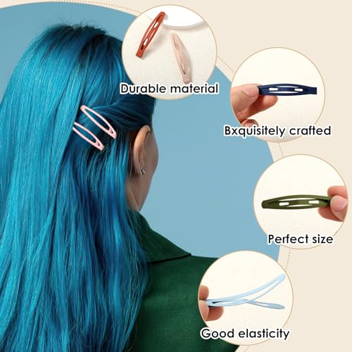 Sibba 20 Stück Snap Haarspangen Mädchen Damen 6,2 cm Metall Haarclips Bunte Haarklammern Gebrochenes Haar Anordnen Haarstyling Zubehör für Kleinkinder Geschenk Haarherstellung Salonbedarf 10 Farben
