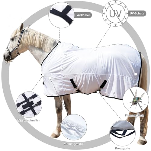 Couverture anti-mouches pour chevaux ajustable de taille 115 cm - 3