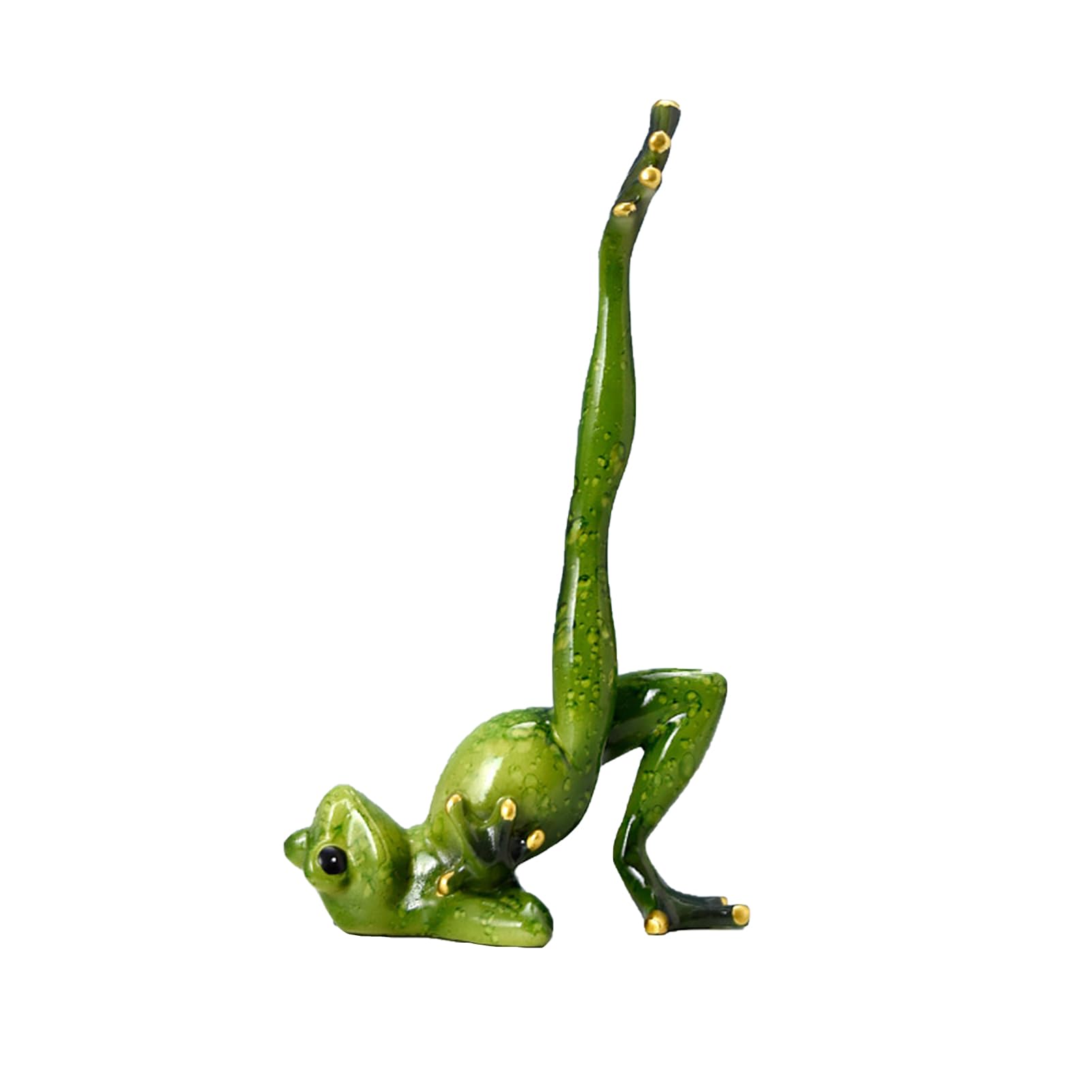 Figurines décoratives de grenouille de yoga, environ 20 cm Statue de grenouille en résine Décoration pour maison bureau chambre (Sur une jambe)