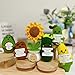 ailov 10 Pack Positive Affirmation Veggie Sunflower Crochet, Mini Emotional Support Plush, Thank You Appreciation Gifts in Bulk for Employee Coworkers Teacher