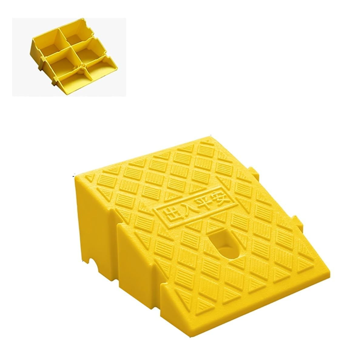 Portable Wheelchair Ramp - Non-Slip Curb Ramp - 6in & 7in Rise(Yellow,25x27x7CM)