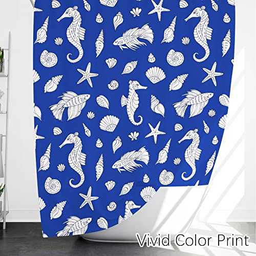 Berkin Arts Bathroom Shower Curtain Set 70x70 Inch Waterproof Polyester with Hooks Lyco Art Seahorses Elegant Coral Sea Bottom Ornate Sea Background - Image 4