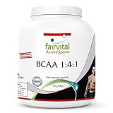 BCAA 1:4:1 Pulver - VEGAN - 1kg - Reinsubstanz ohne Zusatzstoffe