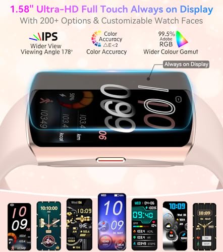 Image of Smart Watch Fitness Tracker with 24 /7 Heart Rate, Blood Oxygen Blood Pressure Monitor Sleep Tracker 120 Sports Modes Activity Trackers Step Calorie Counter IP68 Waterproof for Andriod iPhone Women Men