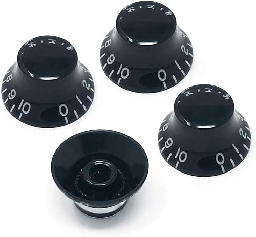 Miniatura 10 de Vintage Forge Pomos de campana dorados compatibles con guitarra eléctrica Gibson Les Paul (juego de 4) se adapta a 24 macetas de eje dividido de