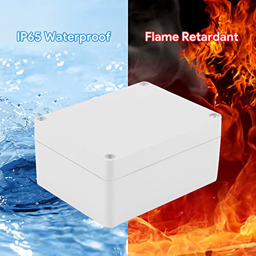 White Junction Box, Abs Ip65 Waterproof Universal Electrical Boxes Project Enclosure Indoor Outdoor Wiring Connection Box (4.52X3.54X2.16 Inch) #TOP4