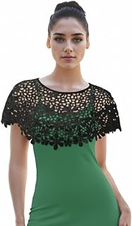 PALAY® Lace Poncho Cape for Women Floral Pattern Shrugs for Women Stylish Evening Dress Capelets Hollow Out Cover Up Wraps... Price In India