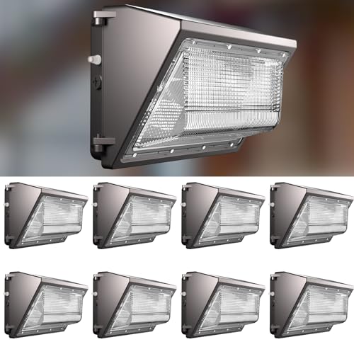Lightdot 8Pack 200W LED Wall Pack Lights - 30000Lm(150Lm/W) Dusk-to-Dawn (100-277V) 5000K IP65 Outdoor Exterior Lighting Fixture for Warehouse/Parking Lots | 5-Yr Warranty, ETL(Height:15~30ft)