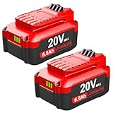 Ahomtikk 2 Pack 20V 6.0Ah Replacement Battery for Craftsman V20 Lithium Ion Battery CMCB205 CMCB204 CMCB204-2 CMCB202 CMCB202-2 Craftsman 20 Volt Battery (All of V20 Cordless Tool Series)