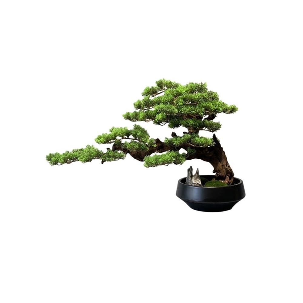 CHENGAIJIAN Artificial Bonsai Tree, Chinese-style Artificial Bonsai Tree Office Simulation Welcome Pine Bonsai for Desktop Decoration