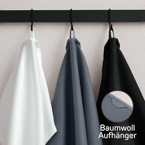 Bellphany 4er Set Premium Geschirrtücher schwarz - Küchentücher aus 100% Baumwolle, Oeko-TEX® zertifizierte Geschirrhandtücher, 45x60cm, schwarz einfarbig