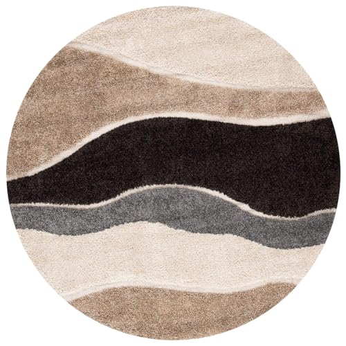 Image of 4x4 feet Soft Area Rug for Living Room and Bedroom, Modern Indoor Floor Carpet with Non-Slip Backing, Comfortable Decorative Home Decor Rug, Easy Clean & Durable- (0 Coffee, Round)