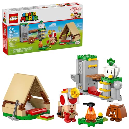 LEGO Super Mario Captain Toad’s Camp Building Toy - Pretend Play Set for Kids, Ages 6+ - Building Blocks for Boys & Girls W/Toad, Goomba, & Turnip Toy Figures - Gift Idea for Birthdays - 72040